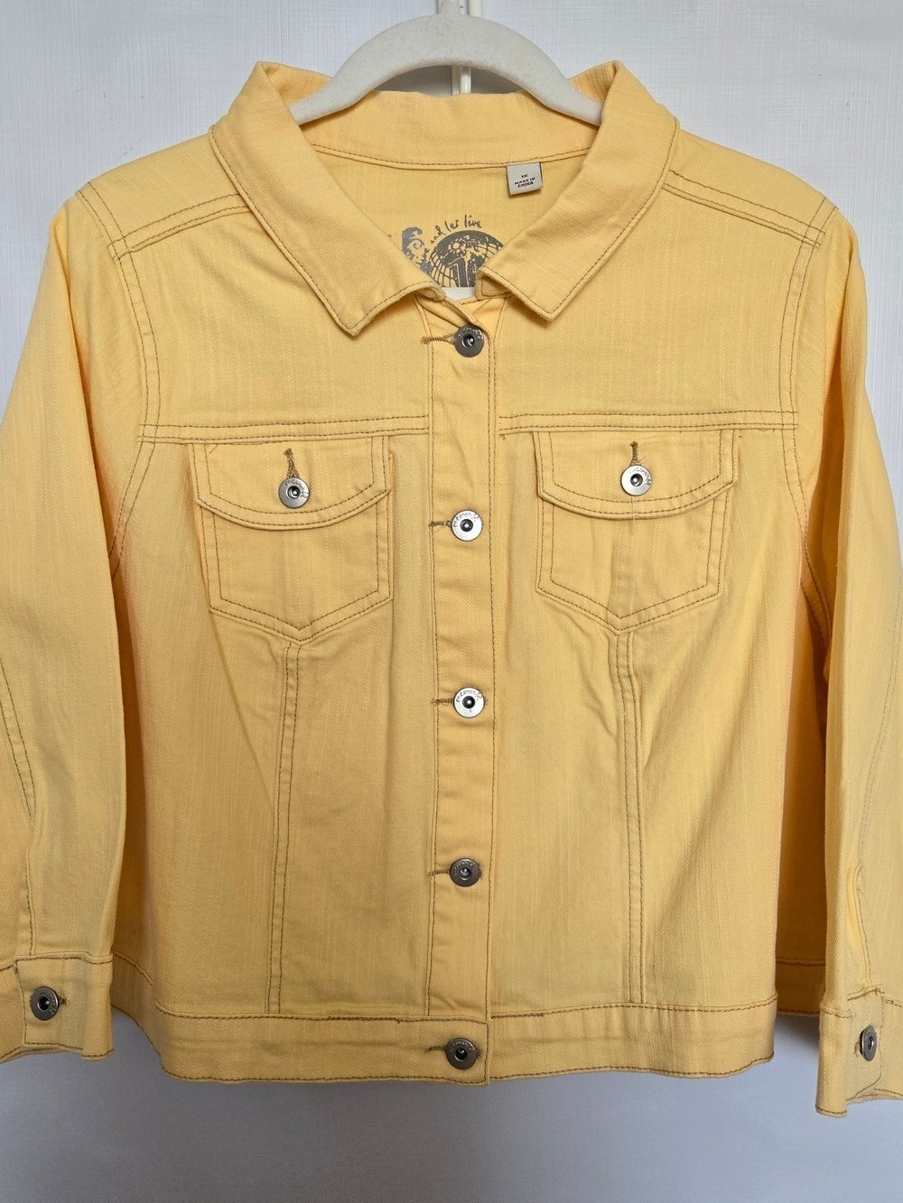 ONE WORLD LIVE & LET LIVE WOMEN JACKET CROPPED BUTTER YELLOW NWT SZ 1X